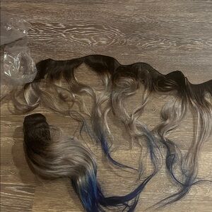 Ombre Black and Blue Hair Extensions